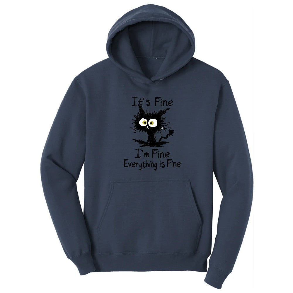 I'm Fine Its Fine Everything is Fine - Mens & Ladies T-Shirt Hoodie - Navy