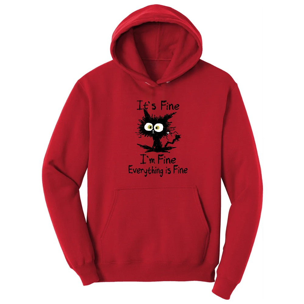 I'm Fine Its Fine Everything is Fine - Mens & Ladies T-Shirt Hoodie - Red