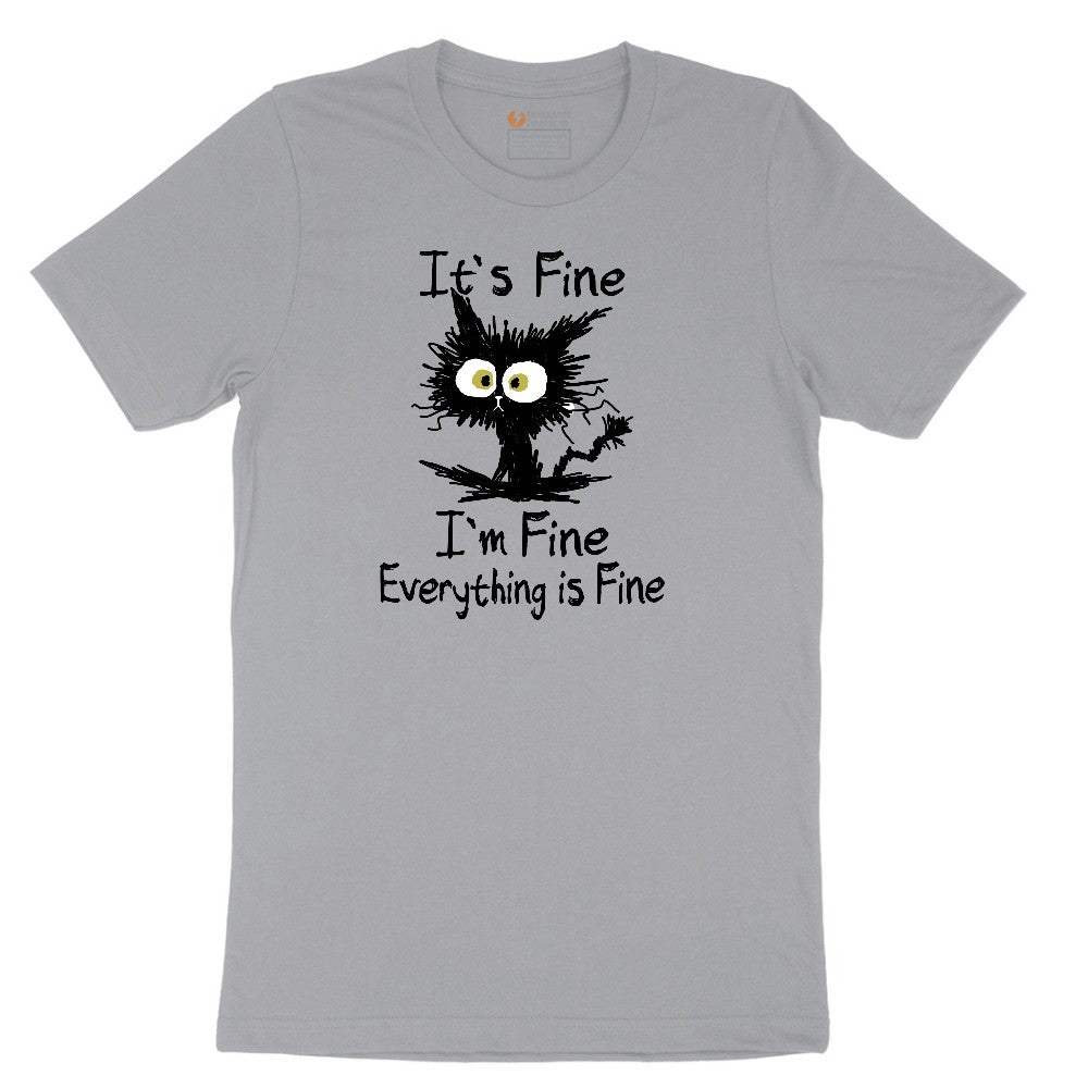 I'm Fine Its Fine Everything is Fine - Mens & Ladies T-Shirt Short Sleeve Tee - Athletic Heather Grey