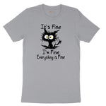 I'm Fine Its Fine Everything is Fine - Mens & Ladies T-Shirt Short Sleeve Tee - Athletic Heather Grey