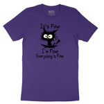 I'm Fine Its Fine Everything is Fine - Mens & Ladies T-Shirt Short Sleeve Tee - Team Purple
