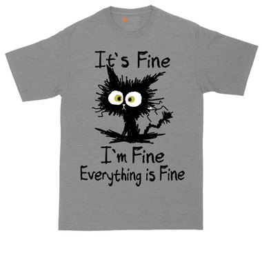 I'm Fine It's Fine Everything is Fine tall t-shirt for men in Athletic Heather