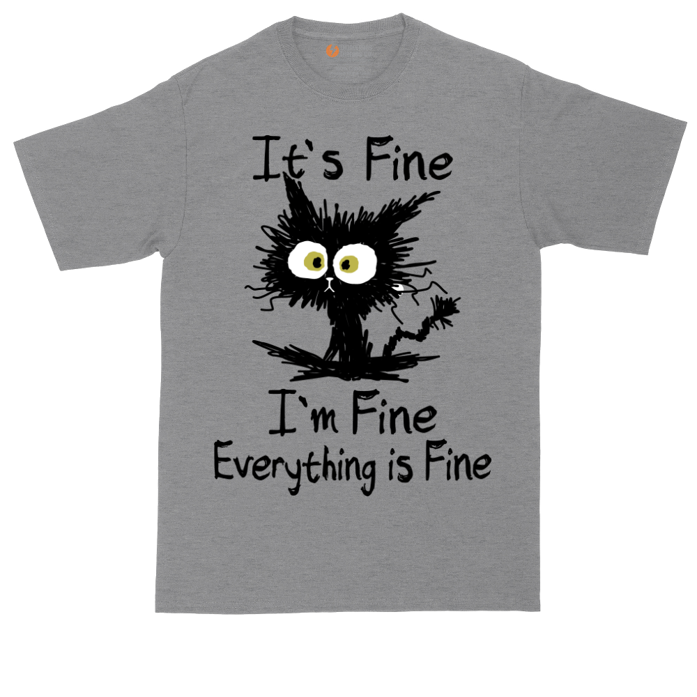 I'm Fine It's Fine Everything is Fine tall t-shirt for men in Athletic Heather