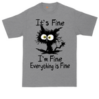I'm Fine It's Fine Everything is Fine tall t-shirt for men in Athletic Heather