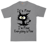 I'm Fine It's Fine Everything is Fine tall t-shirt for men in Athletic Heather