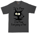 I'm Fine It's Fine Everything is Fine tall t-shirt for men in Dark Heather Grey