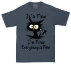 I'm Fine It's Fine Everything is Fine tall t-shirt for men in Heather Navy