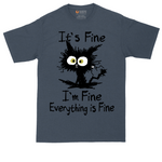 I'm Fine It's Fine Everything is Fine tall t-shirt for men in Heather Navy