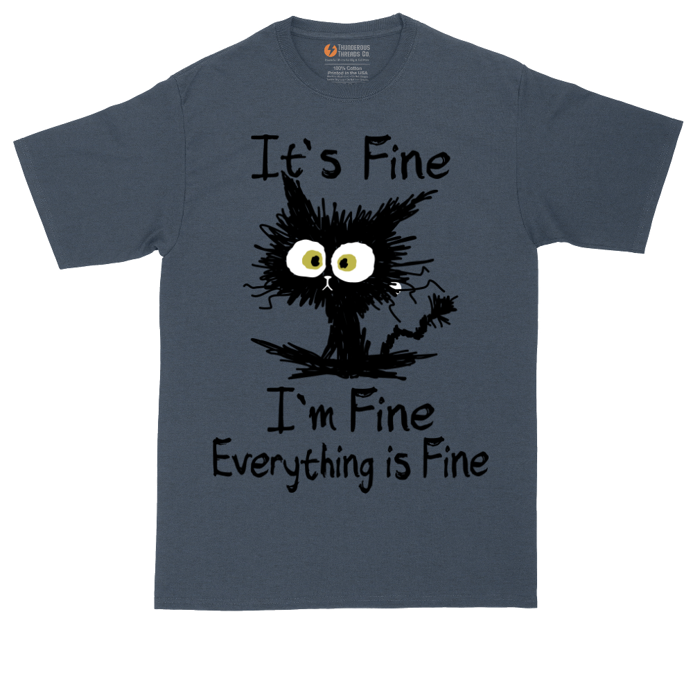 I'm Fine It's Fine Everything is Fine tall t-shirt for men in Heather Navy