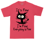 I'm Fine It's Fine Everything is Fine tall t-shirt for men in Heather Red