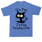 I'm Fine It's Fine Everything is Fine tall t-shirt for men in Heather Royal