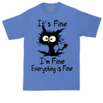 I'm Fine It's Fine Everything is Fine tall t-shirt for men in Heather Royal