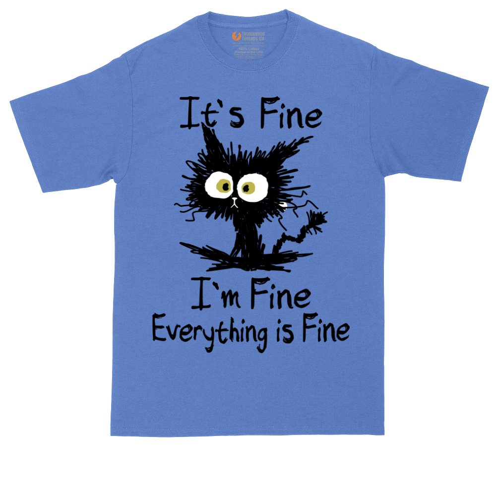 I'm Fine It's Fine Everything is Fine tall t-shirt for men in Heather Royal