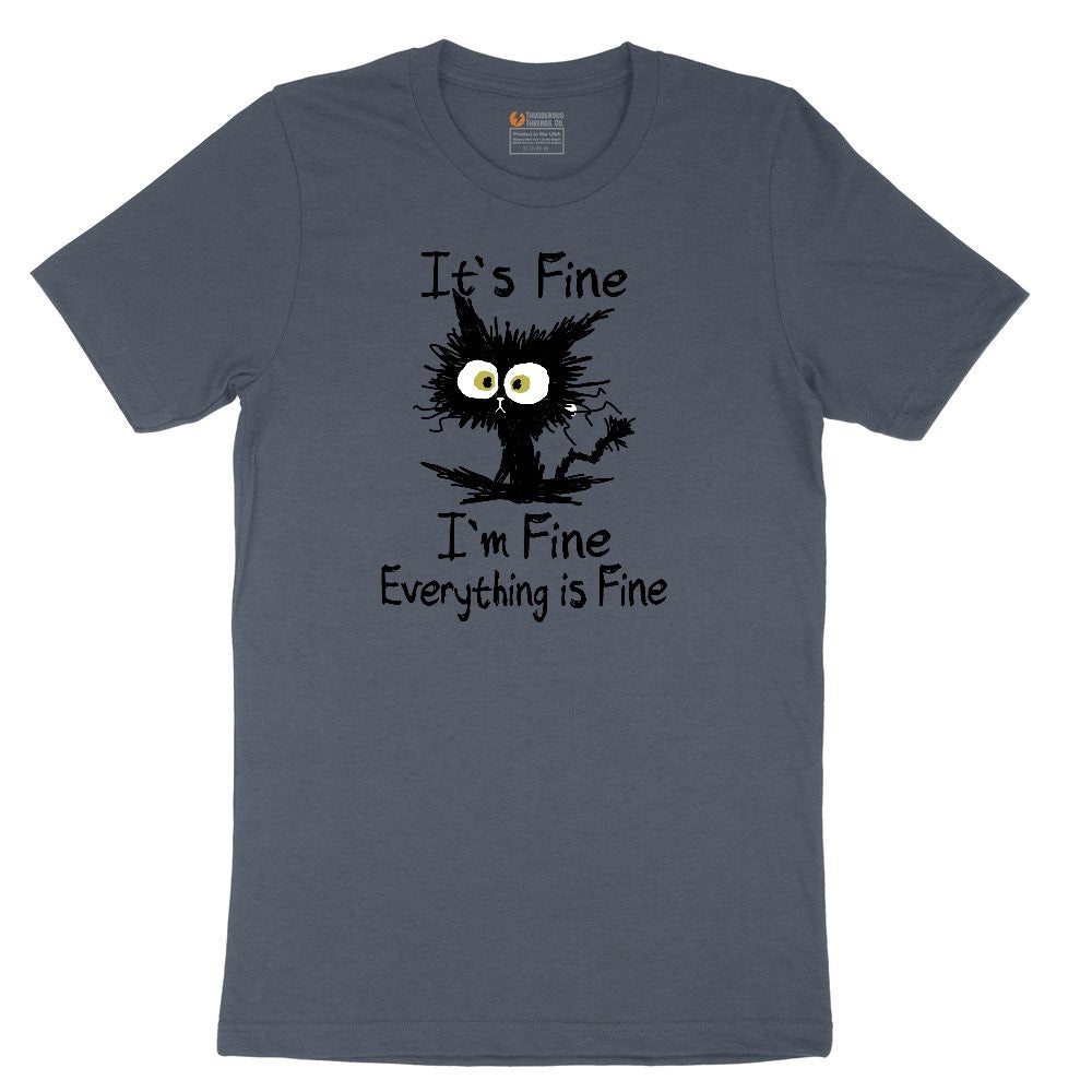 I'm Fine Its Fine Everything is Fine Toddler Short Sleeve Tee - Heather Navy