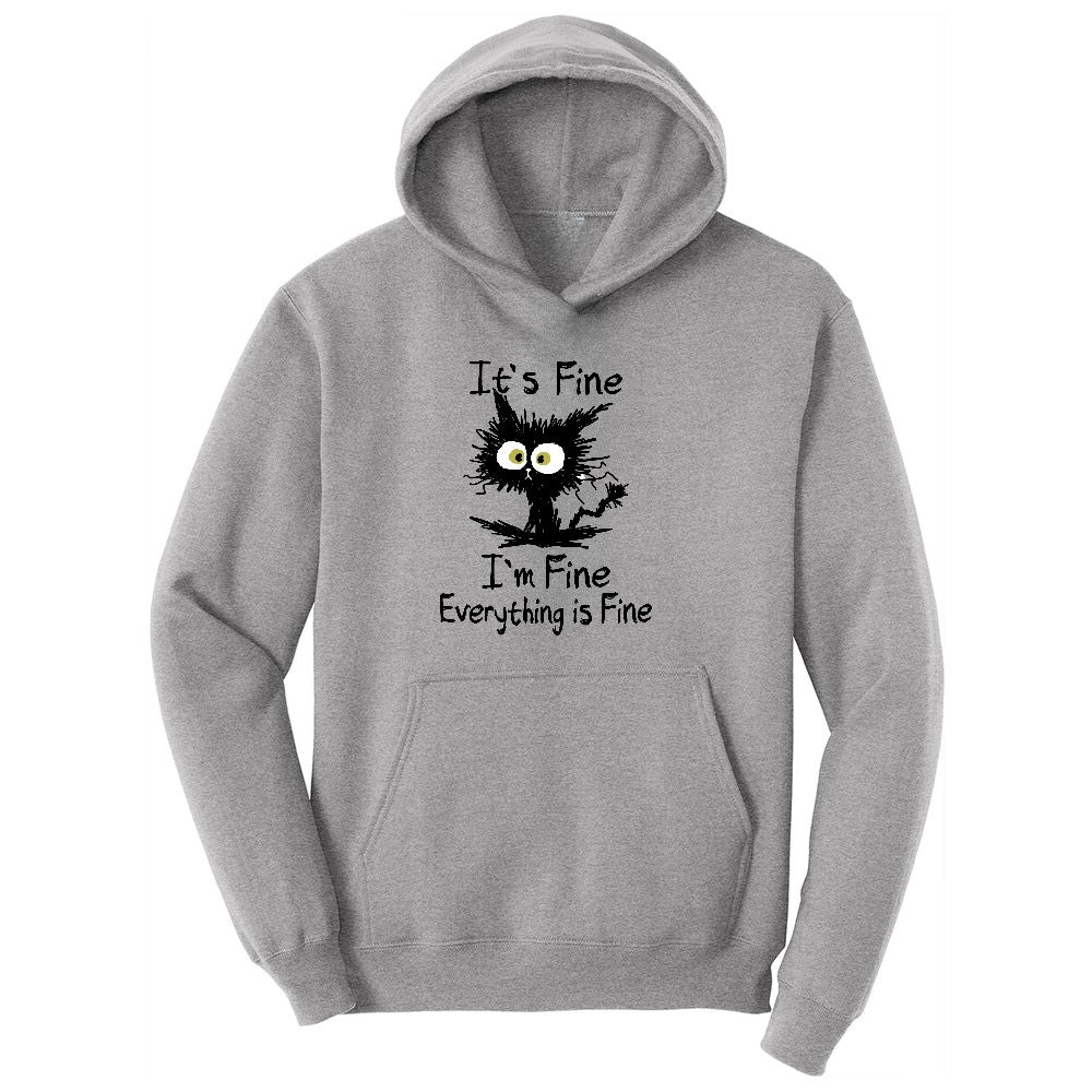 I'm Fine Its Fine Everything is Fine Youth Hoodie - Athletic Heather