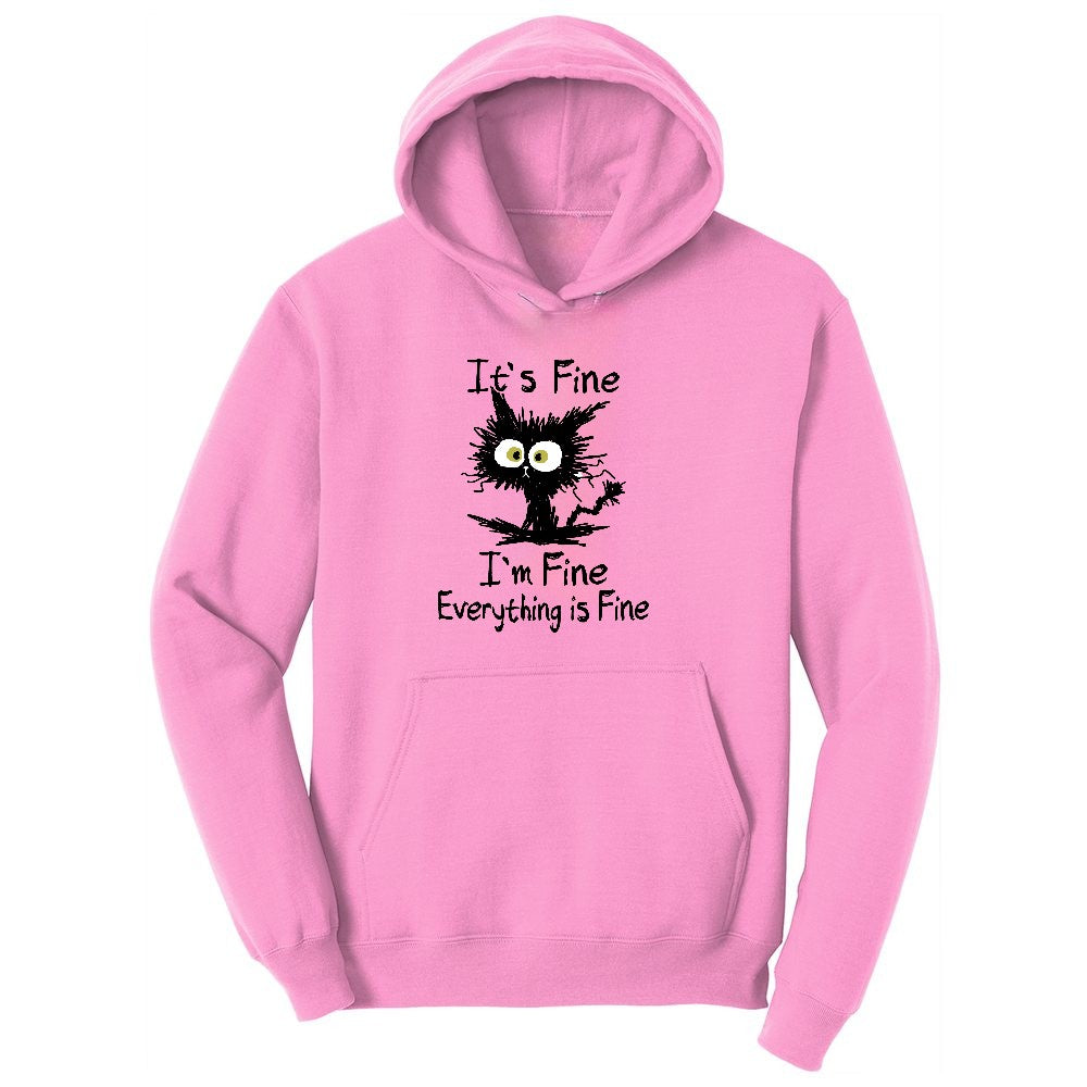 I'm Fine Its Fine Everything is Fine Youth Hoodie - Candy Pink