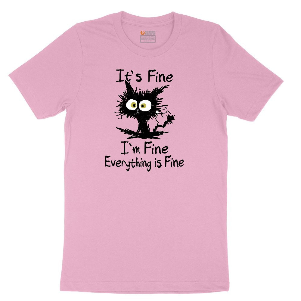 I'm Fine Its Fine Everything is Fine Youth Short Sleeve Tee - Candy Pink