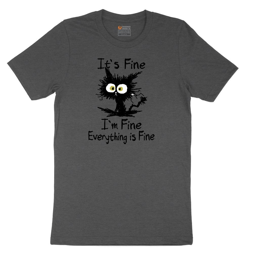 I'm Fine Its Fine Everything is Fine Youth Short Sleeve Tee - Dark Heather Grey
