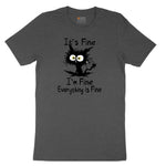 I'm Fine Its Fine Everything is Fine Youth Short Sleeve Tee - Dark Heather Grey