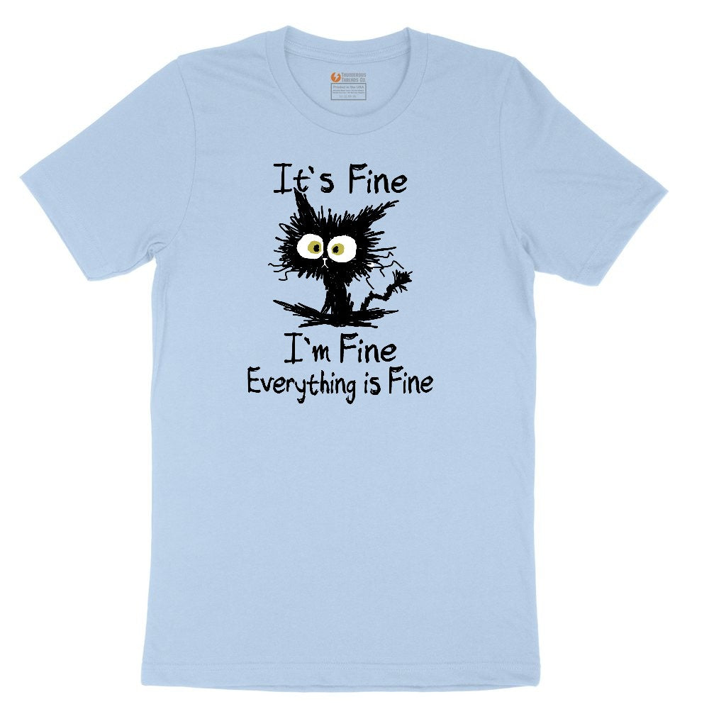 I'm Fine Its Fine Everything is Fine Youth Short Sleeve Tee - Light Blue