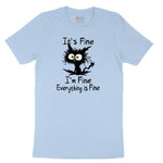 I'm Fine Its Fine Everything is Fine Youth Short Sleeve Tee - Light Blue