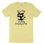 I'm Fine Its Fine Everything is Fine Youth Short Sleeve Tee - Yellow