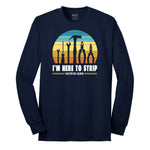 I'm Here to Strip Electrical Wires Long Sleeve Tee - Navy