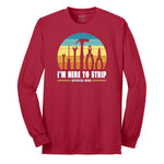 I'm Here to Strip Electrical Wires Long Sleeve Tee - Red