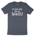 I'm Just Here for the Snacks Youth Short Sleeve Tee - Heather Navy