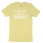 I'm Just Here for the Snacks Youth Short Sleeve Tee - Yellow