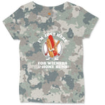 I'm Just Here for Weiners and Home Runs Ladies Curvy Tee - Vintage Camo