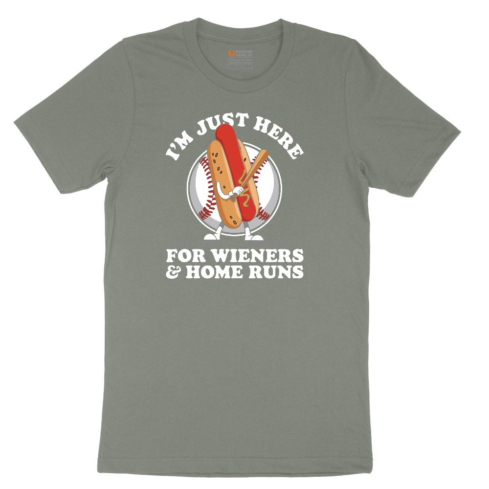 I'm Just Here for Weiners and Home Runs Ladies Short Sleeve Tee - Bamboo Blackout