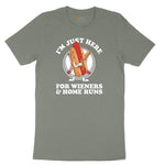 I'm Just Here for Weiners and Home Runs Ladies Short Sleeve Tee - Bamboo Blackout