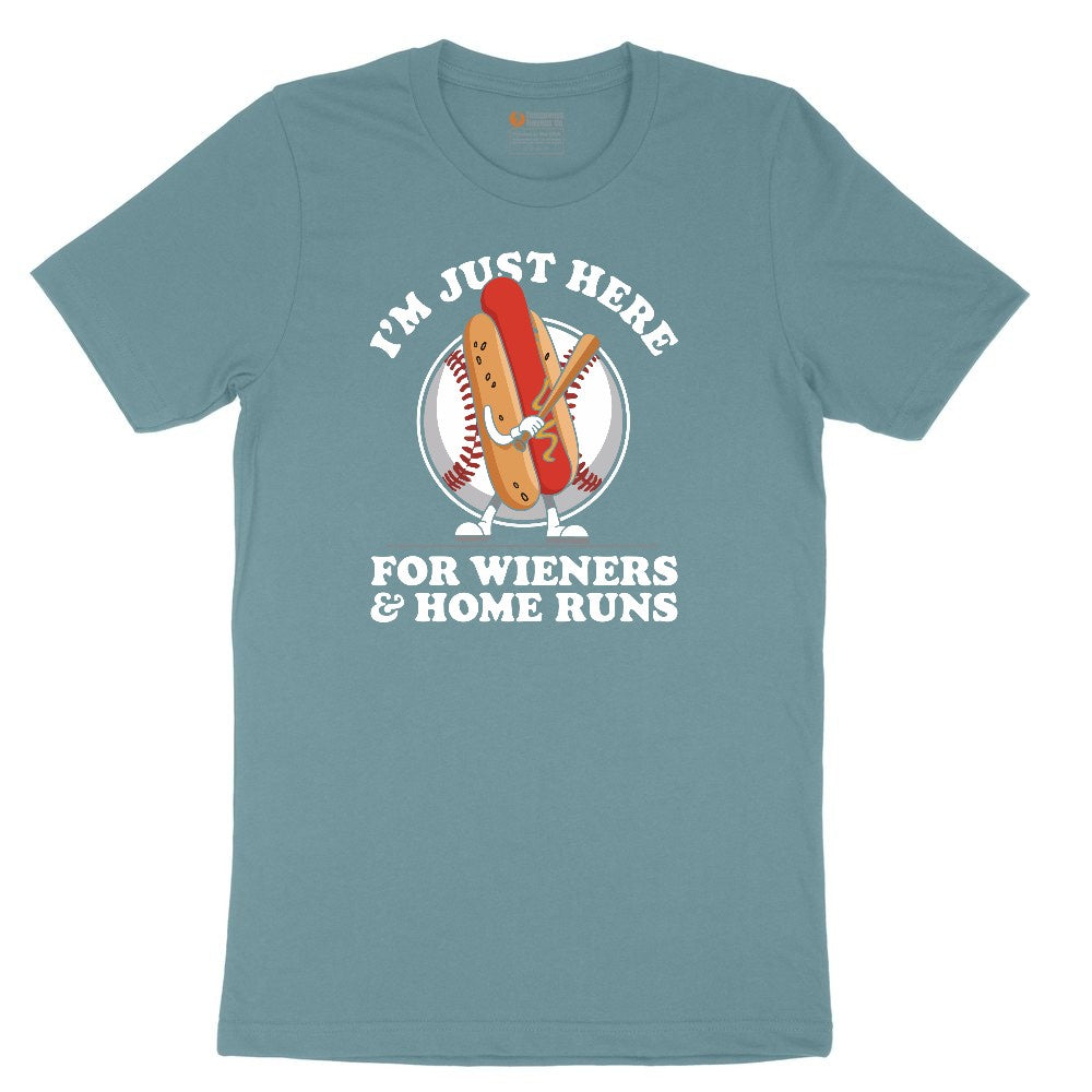 I'm Just Here for Weiners and Home Runs Ladies Short Sleeve Tee - Surf Blackout