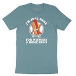 I'm Just Here for Weiners and Home Runs Ladies Short Sleeve Tee - Surf Blackout