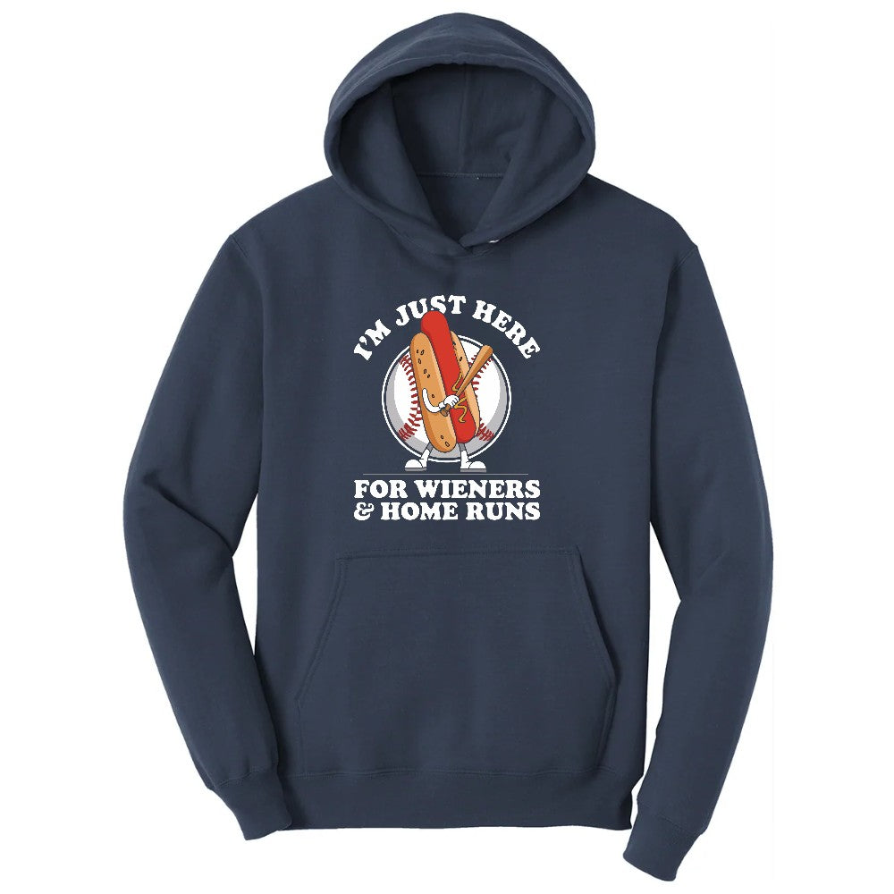 I'm Just Here for Weiners and Home Runs Hoodie - Navy