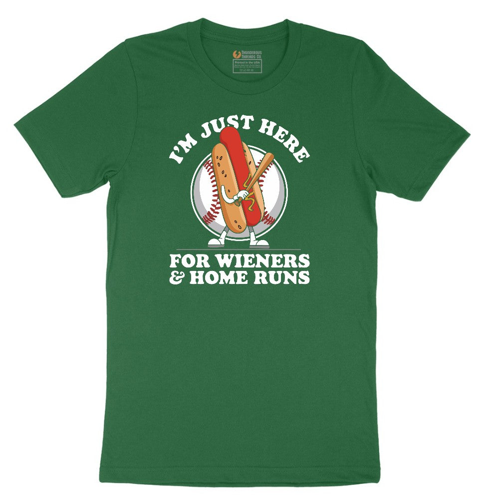 I'm Just Here for Weiners and Home Runs Short Sleeve Tee - Athletic Kelly