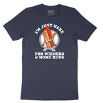 I'm Just Here for Weiners and Home Runs Short Sleeve Tee - Heather Navy