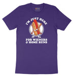 I'm Just Here for Weiners and Home Runs Short Sleeve Tee - Team Purple