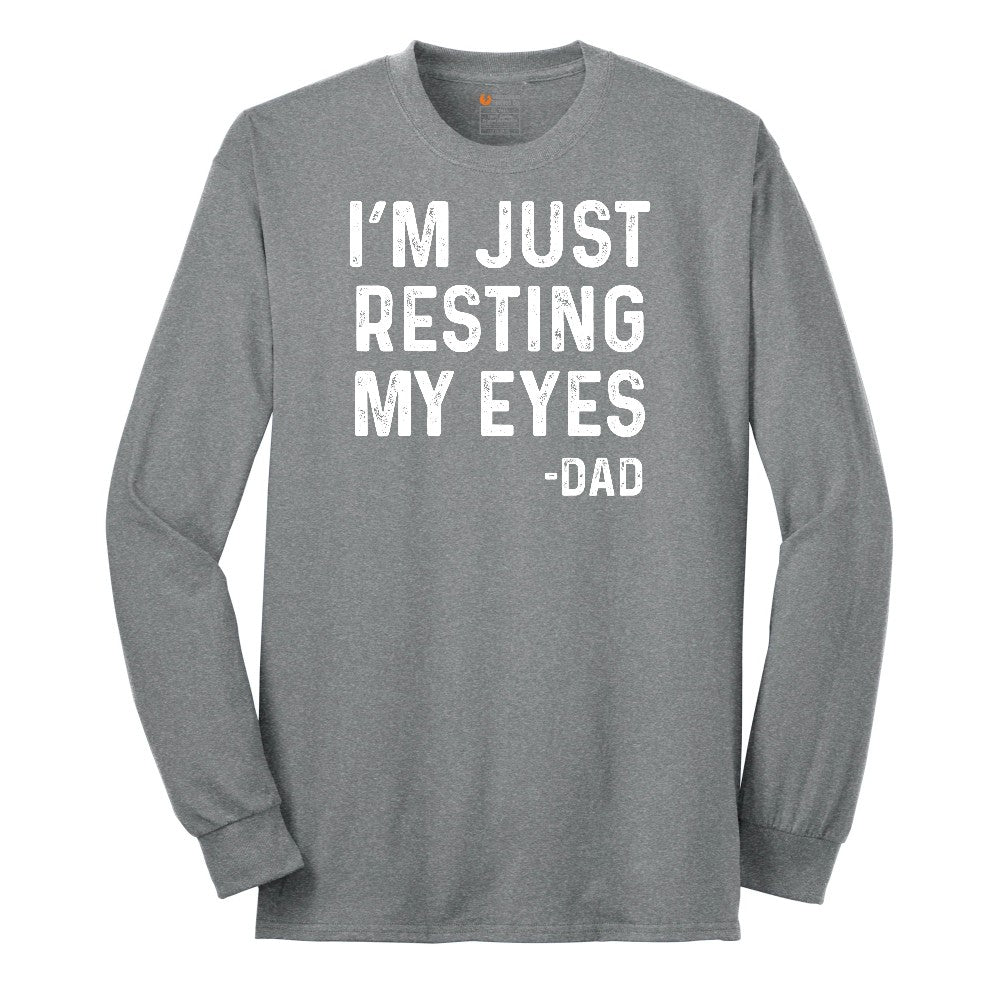 I'm Just Resting My Eyes Long Sleeve Tee - Athletic Grey
