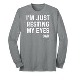 I'm Just Resting My Eyes Long Sleeve Tee - Athletic Grey