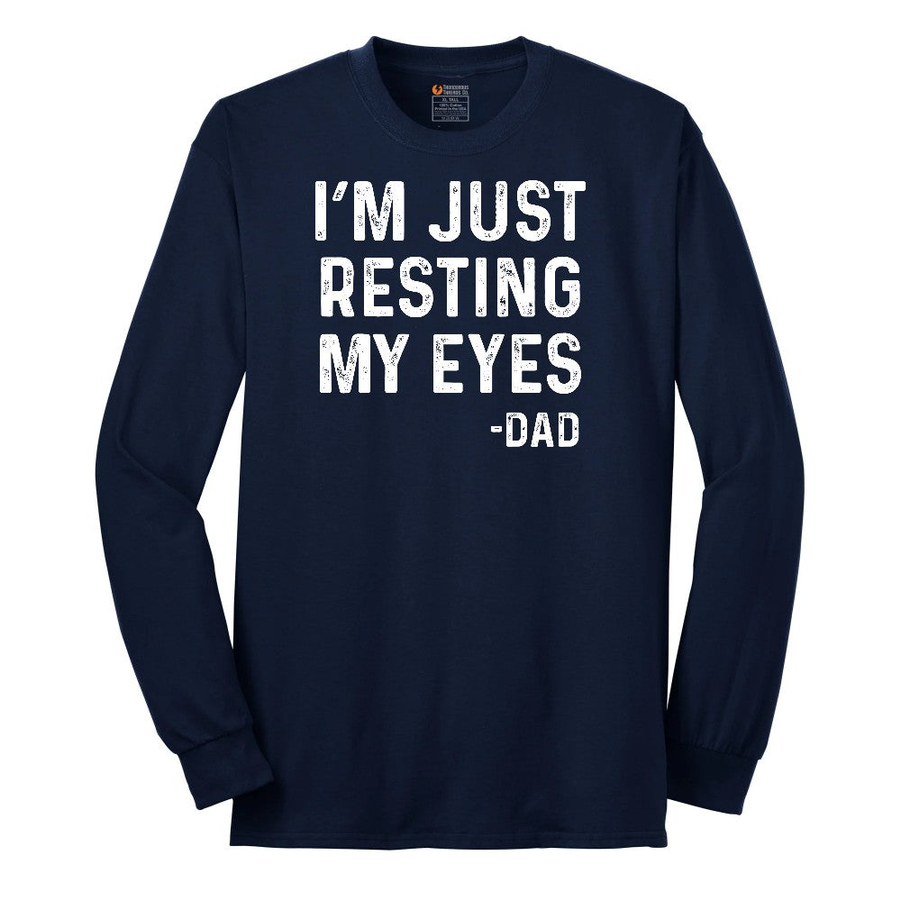 I'm Just Resting My Eyes Long Sleeve Tee - Navy