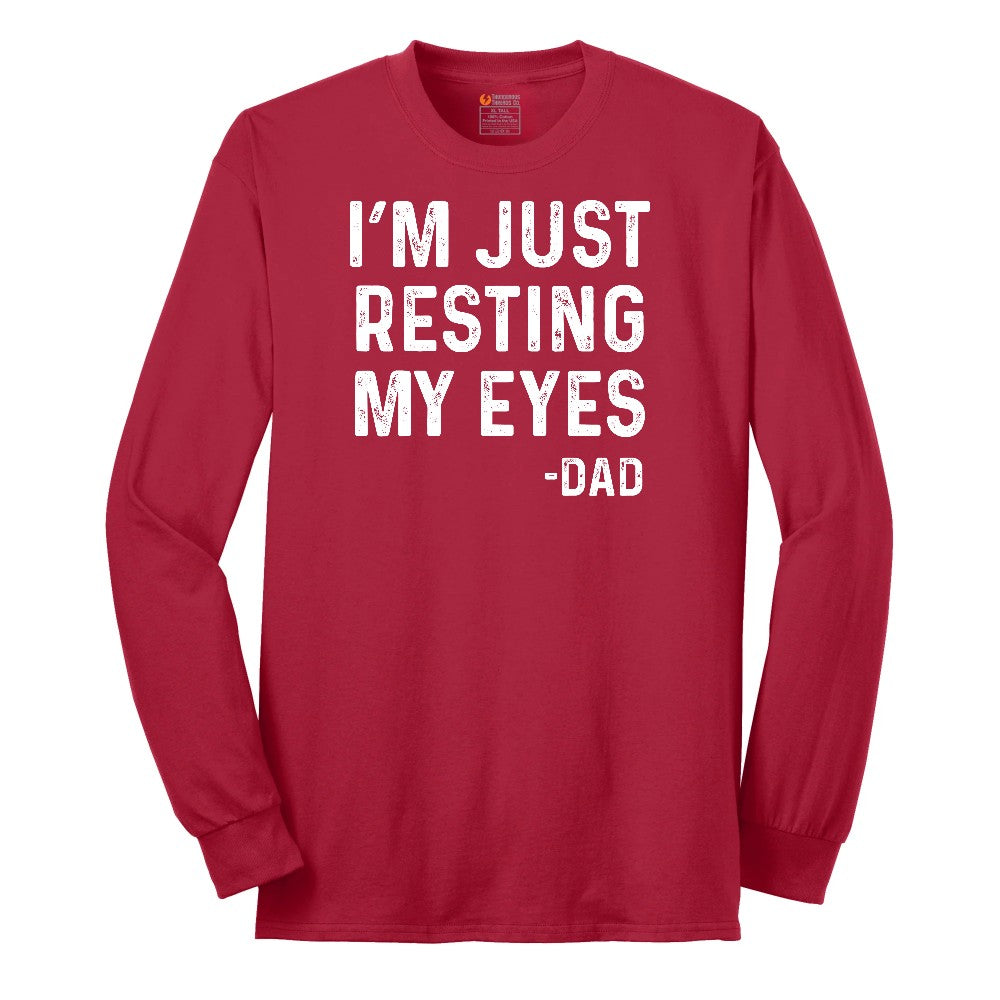 I'm Just Resting My Eyes Long Sleeve Tee - Red