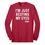 I'm Just Resting My Eyes Long Sleeve Tee - Red