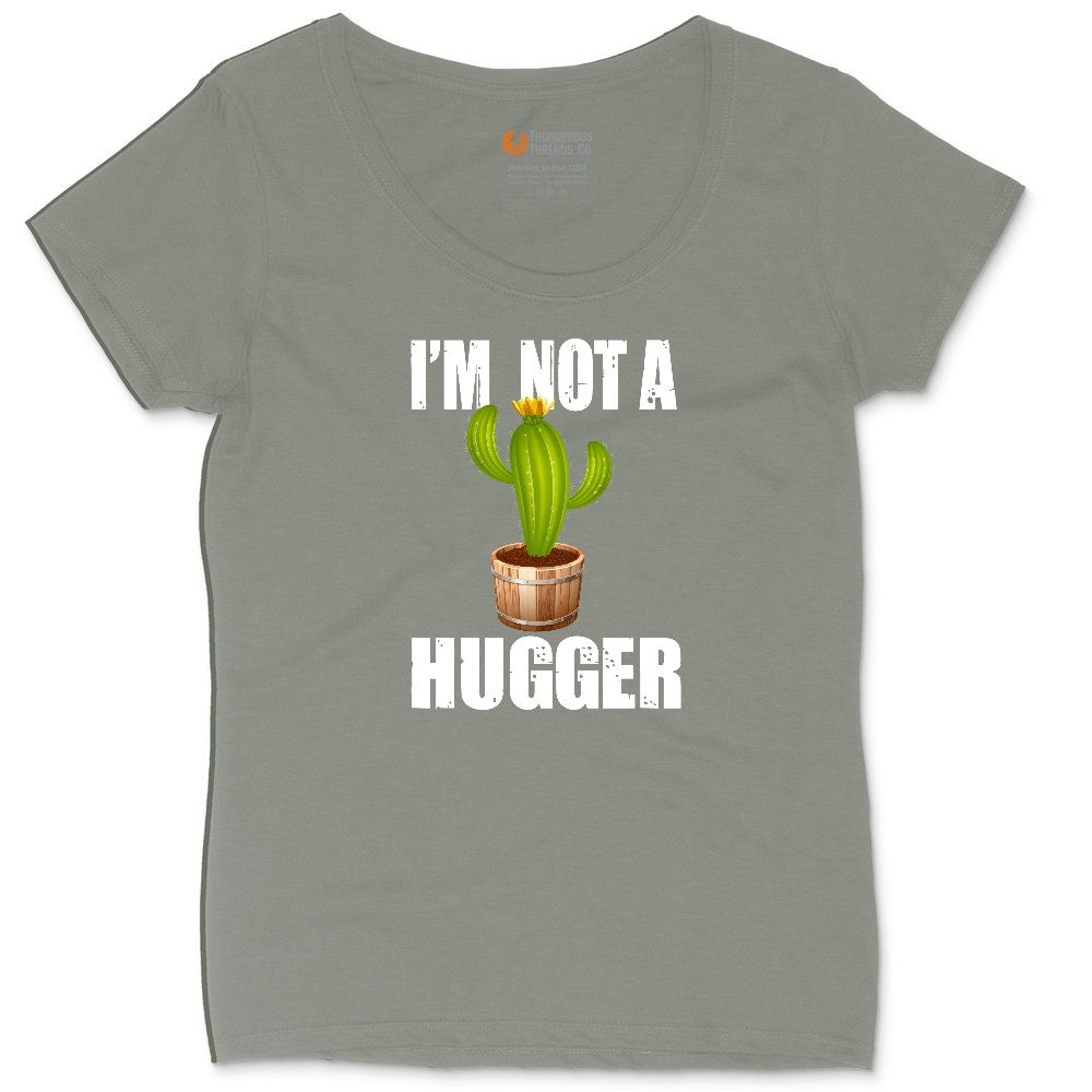 I'm Not a Hugger Ladies Curvy Tee - Bamboo Blackout