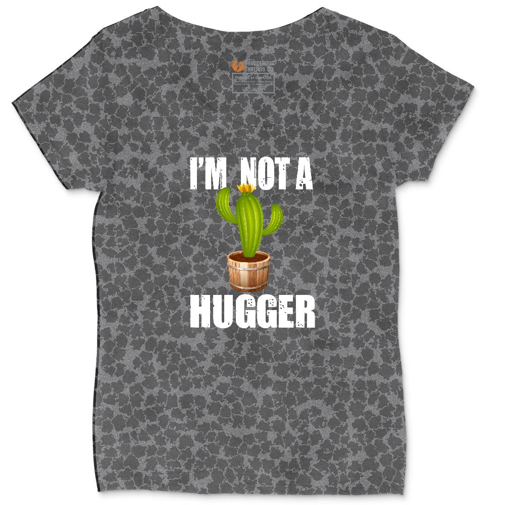 I'm Not a Hugger Ladies Curvy Tee - Black Leopard
