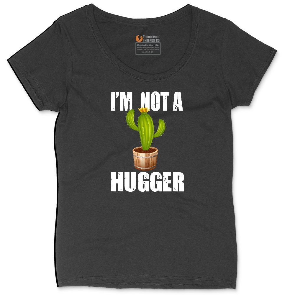 I'm Not a Hugger Ladies Curvy Tee - Black