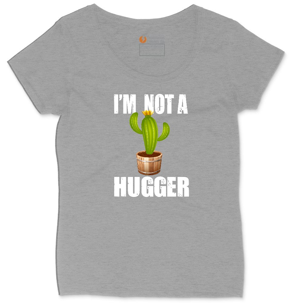 I'm Not a Hugger Ladies Curvy Tee - Granite Heather
