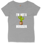 I'm Not a Hugger Ladies Curvy Tee - Granite Heather