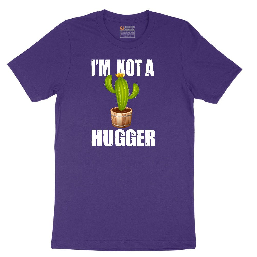 I'm Not a Hugger - Mens & Ladies T-Shirt Short Sleeve Tee - Team Purple